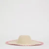 Wide Brim Raffia Edge Straw Hat