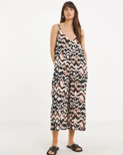 Wide Leg Strappy Culotte Jumpsuit