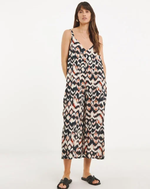 Wide Leg Strappy Culotte Jumpsuit