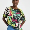 Woven Crepe Short Sleeve Boxy Top