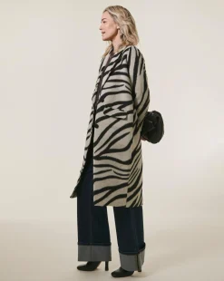Zebra Printed Longline Coat