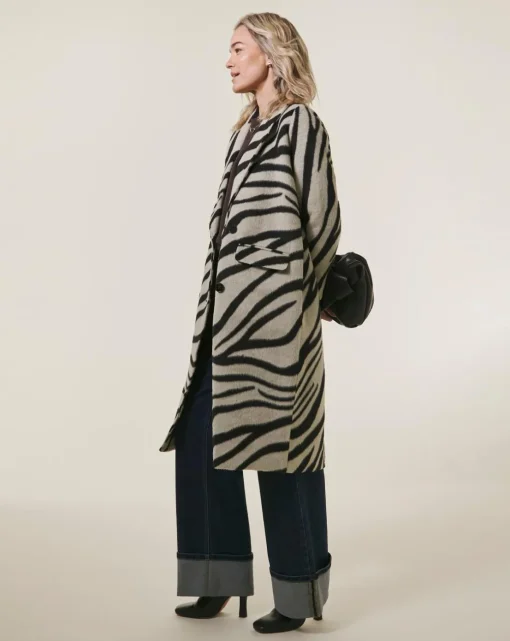 Zebra Printed Longline Coat